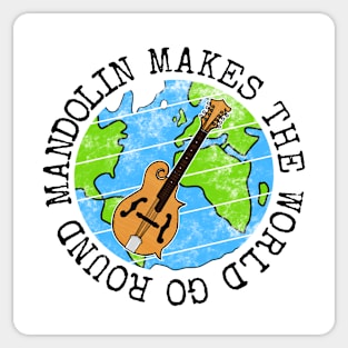 Mandolin Makes The World Go Round, Mandolinist Earth Day Sticker